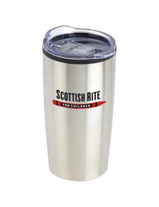 Olympus Silver 20 oz Tumbler w/Scottish Rite for Children Logo