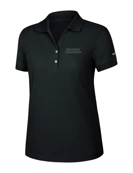 Nike Womens Dri-FIT Classic Black Polo w/Scottish Rite for Children Logo