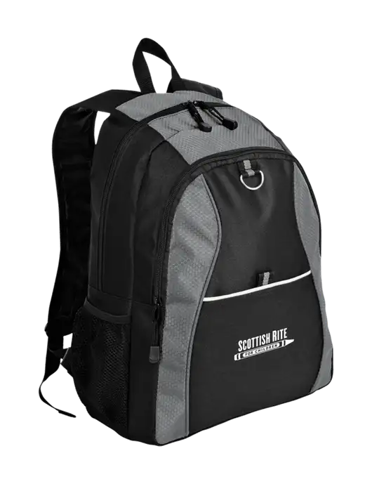 Honeycomb Grey/Black Backpack w/Scottish Rite for Children Logo