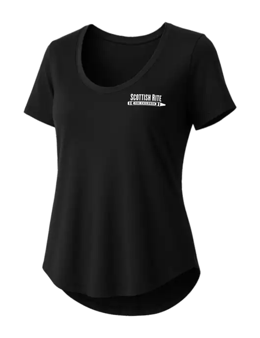 Mercer+Mettle Womens Black Stretch Jersey Relaxed Scoop w/Scottish Rite for Children Logo