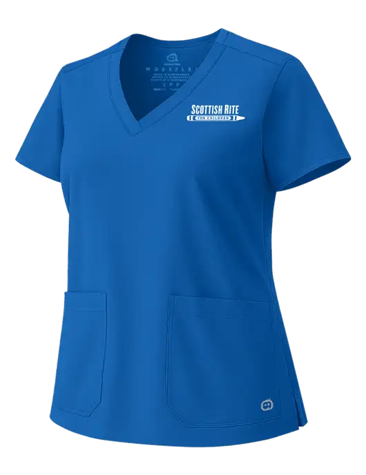 Wink Royal Womens WorkFlex V-Neck Top w/Scottish Rite for Children Logo