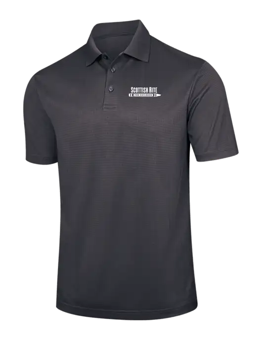 Dark Grey Performance Fine Jacquard Polo w/Scottish Rite for Children Logo