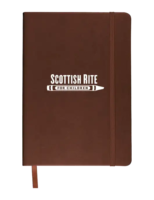 Leeman Brown Tuscany Journal 5.75 x 8.25 w/Scottish Rite for Children Logo