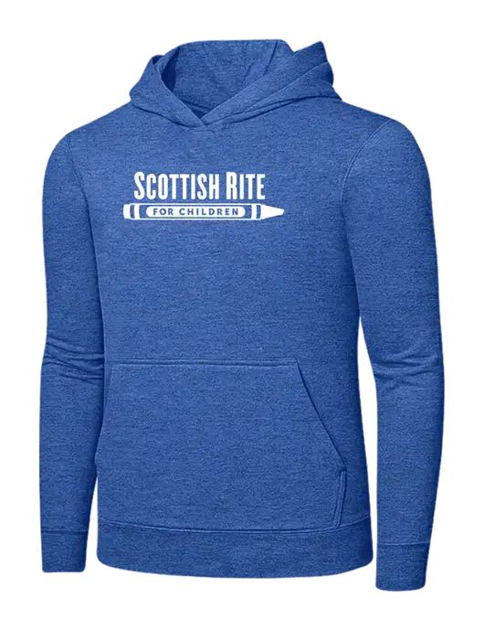 Heather Royal 7.8. oz Ring Spun Hooded Sweatshirt w/Scottish Rite for Children Logo