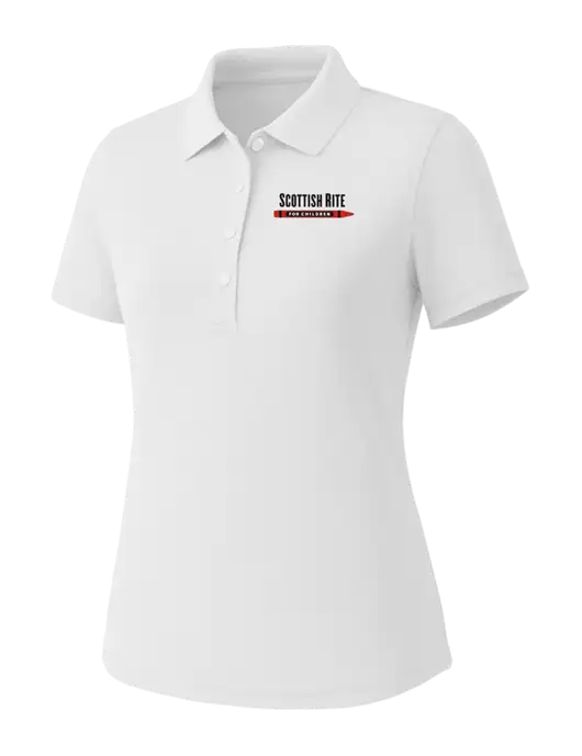Callaway Womens Core Bright White Performance Polo w/Scottish Rite for Children Logo