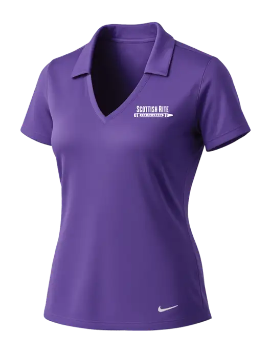 NIKE Purple Womens Dri-Fit Vertical Mesh Polo w/Scottish Rite for Children Logo