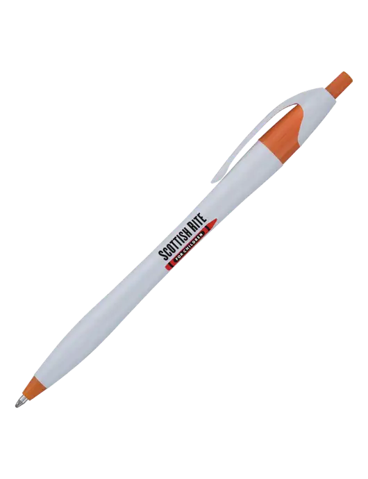 Novella Orange/White Splash Pen - Blue Ink w/Scottish Rite for Children Logo