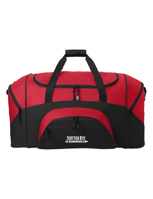 Standard Colorblock Red/Black Sport Duffel w/Scottish Rite for Children Logo