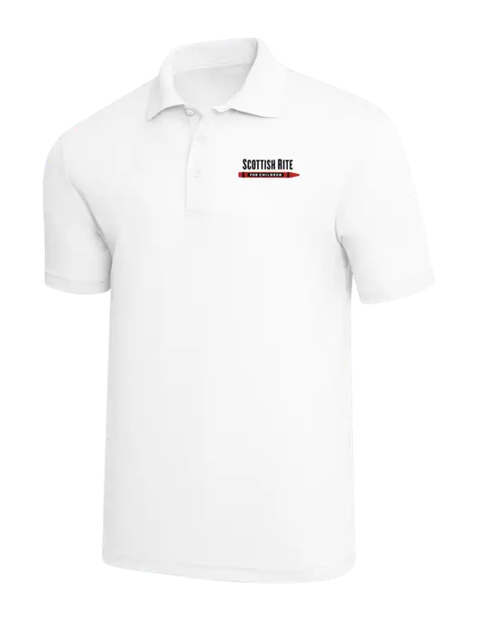 White PosiCharge RacerMesh Polo w/Scottish Rite for Children Logo