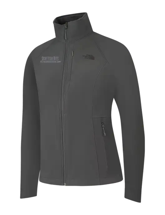 North Face Womens Medium Grey Apex Barrier Soft Shell Jacket  w/Scottish Rite for Children Logo