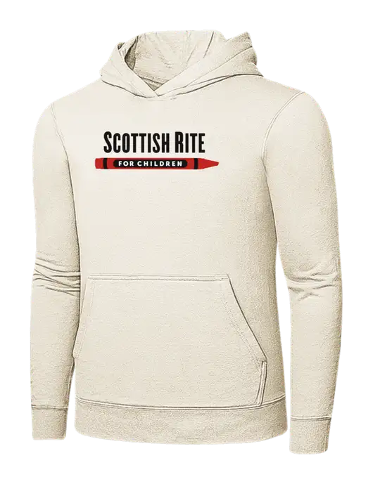 Very Light Tan 7.8 oz Ring Spun Hooded Sweatshirt w/Scottish Rite for Children Logo