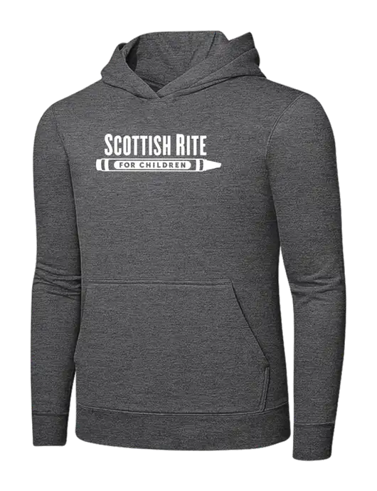 Graphite Heather 7.8. oz Ring Spun Hooded Sweatshirt w/Scottish Rite for Children Logo