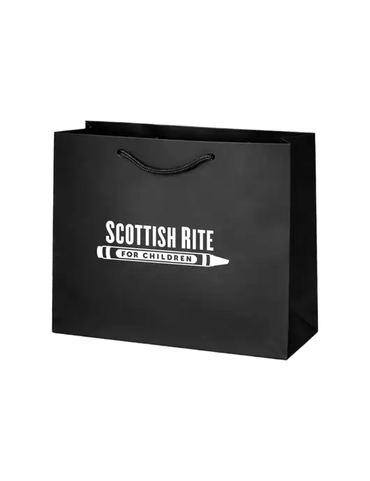 Gift Bag Black Matte 9 x 7 w/Scottish Rite for Children Logo