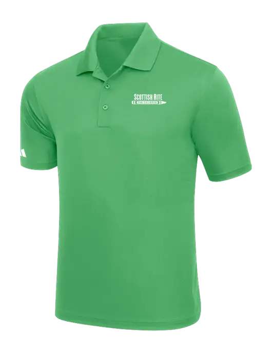 Adidas Kelly Green Basic Sport Polo w/Scottish Rite for Children Logo