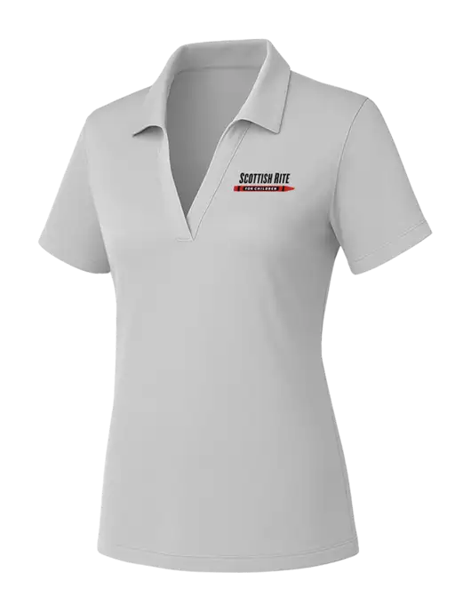 Womens Light Grey PosiCharge RacerMesh Polo w/Scottish Rite for Children Logo