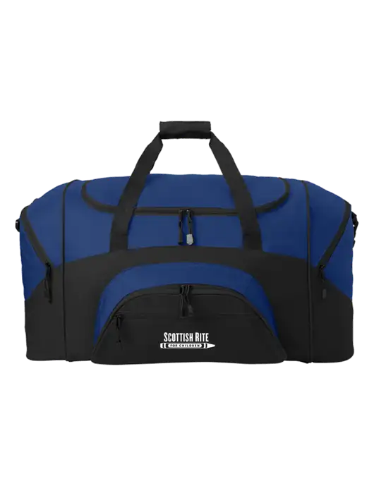 Standard Colorblock Royal/Black Sport Duffel w/Scottish Rite for Children Logo