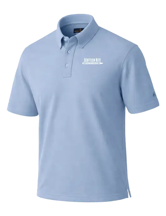 Brooks Brothers Pinpoint Pique Light Blue Dress Polo w/Scottish Rite for Children Logo