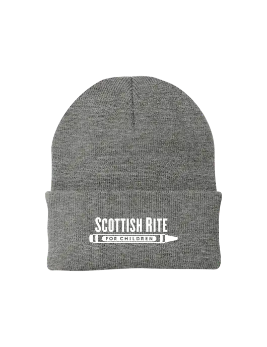Medium Grey Heather Knit Cap w/Scottish Rite for Children Logo