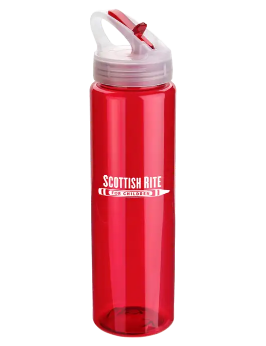 Buddy Red 32 oz PET Bottle with Flip Lid w/Scottish Rite for Children Logo