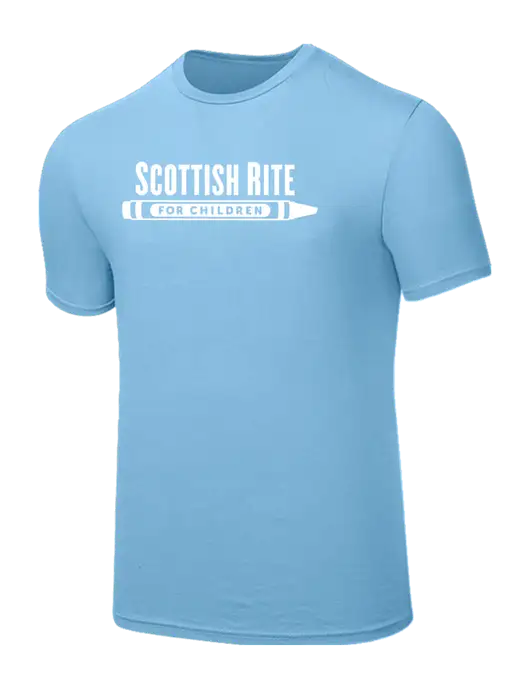 Seriously Soft Light Blue T-Shirt w/Scottish Rite for Children Logo