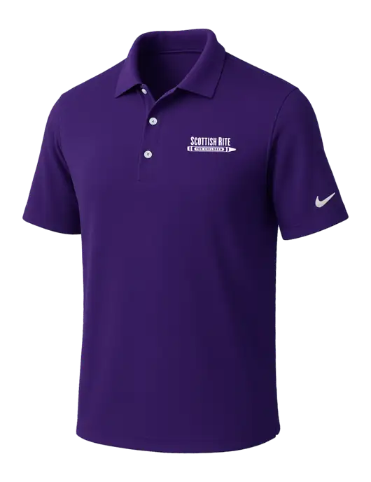 NIKE Purple Dri-Fit Micro Pique Polo w/Scottish Rite for Children Logo