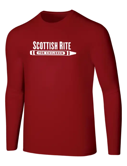 Seriously Soft Red Long Sleeve T-Shirt w/Scottish Rite for Children Logo