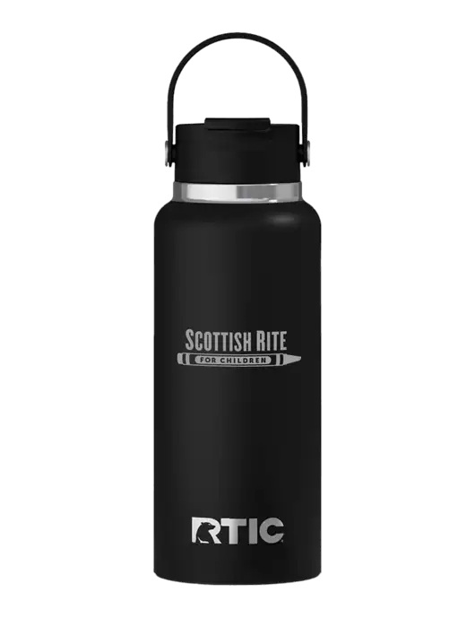 RTIC Outback 32 oz Black Bottle w/Scottish Rite for Children Logo