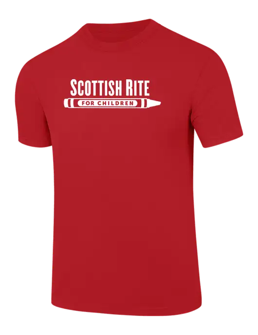 Comfort Colors 6.1 oz Red Heavyweight Ring Spun T-Shirt w/Scottish Rite for Children Logo
