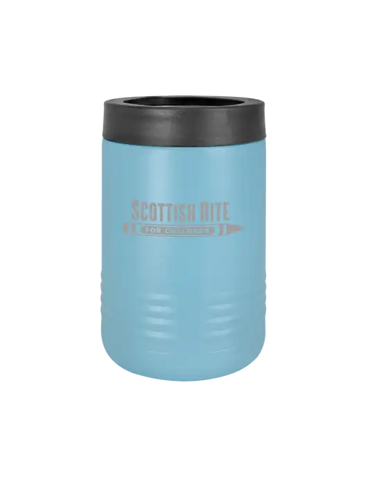 Polar Camel 12 oz Powder Coated Light Blue Vacuum Insulated Beverage Holder w/Scottish Rite for Children Logo