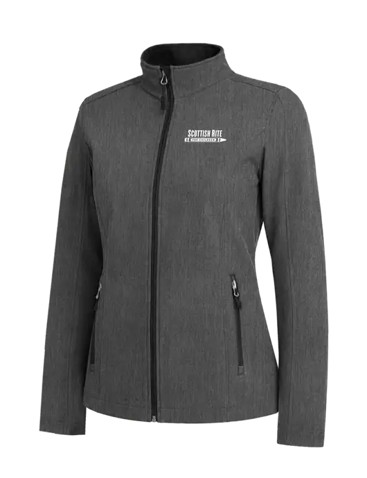 Medium Grey Heather Womens Core Soft Shell Jacket w/Scottish Rite for Children Logo