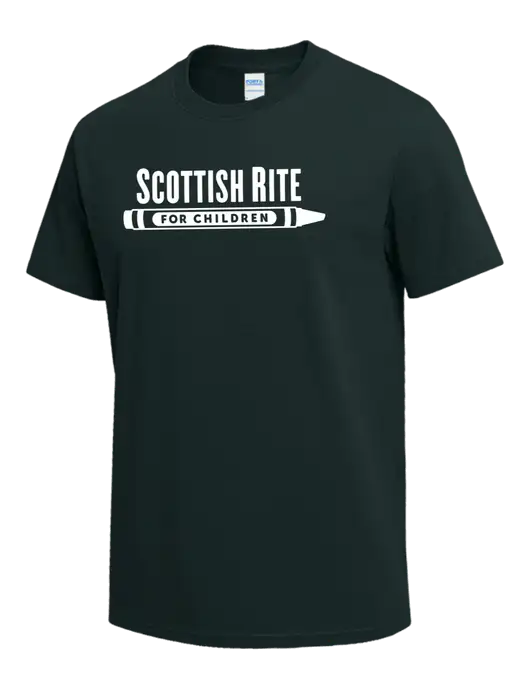Dark Green Heavyweight 6.1 oz T-Shirt w/Scottish Rite for Children Logo
