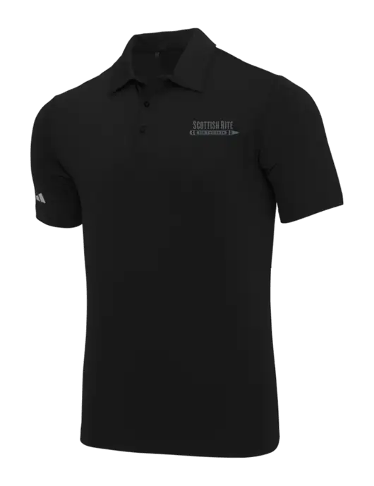 Adidas Black Ultimate Solid Polo w/Scottish Rite for Children Logo