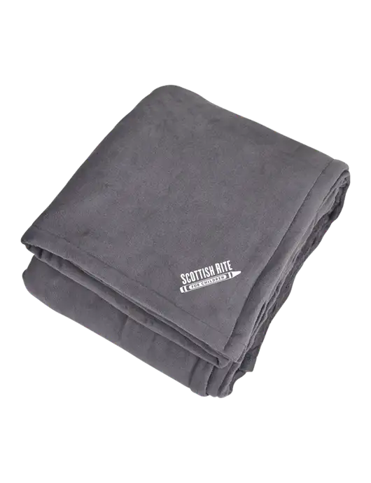 Mountain Lodge Hearth Grey Blanket  w/Scottish Rite for Children Logo