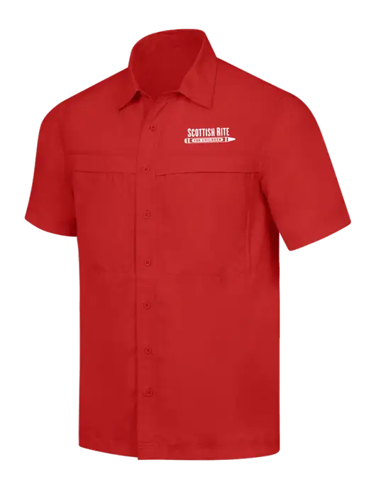 Red Short Sleeve UV Daybreak Shirt w/Scottish Rite for Children Logo