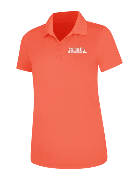 Coral Womens Dry Zone UV Mesh Polo w/Scottish Rite for Children Logo