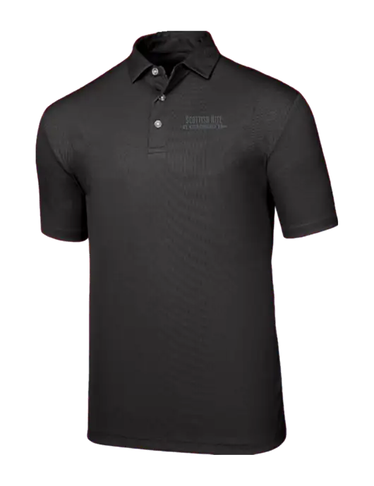 Callaway Birdseye Black Polo w/Scottish Rite for Children Logo