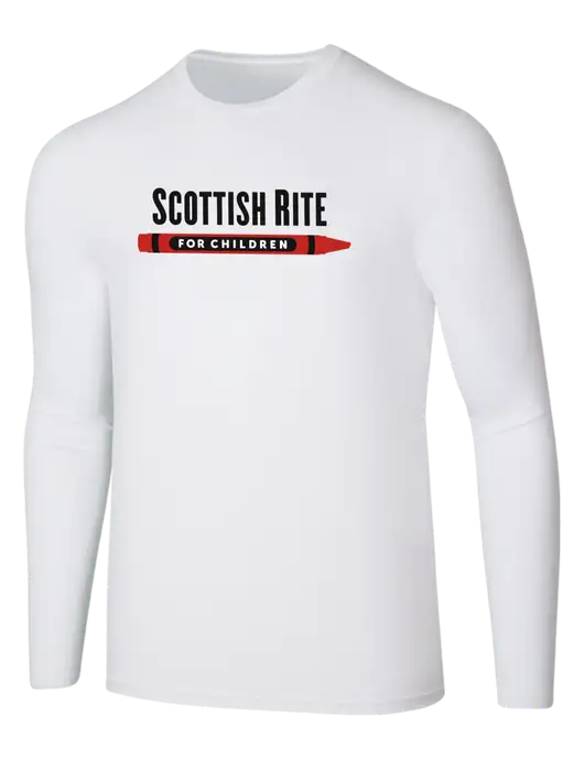 Seriously Soft White Long Sleeve T-Shirt w/Scottish Rite for Children Logo