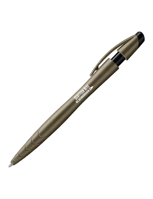 Awali Grey Metallic Pen - Black Ink w/Scottish Rite for Children Logo