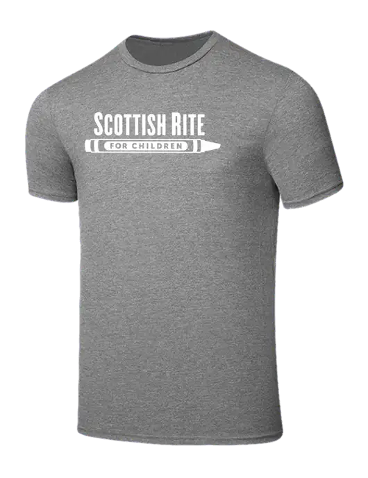 Seriously Soft Grey Frost T-Shirt w/Scottish Rite for Children Logo